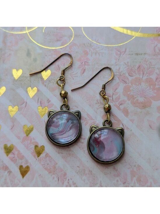 Hand Crafted Jewelry - Elegant Cat Ear Drop Earrings